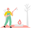 پیش‌نمایش فایل boy-stands-near-bonfire-with-axe-10464343 از پک مزرعه