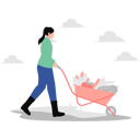 پیش‌نمایش فایل girl-carrying-vegetables-in-wheelbarrow-10464342 از پک مزرعه