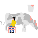 پیش‌نمایش فایل girl-sitting-next-to-the-cow-10464312 از پک مزرعه
