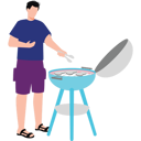 پیش‌نمایش فایل boy-cooking-meat-on-barbecue-grill-10464456 از پک آشپزی