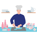پیش‌نمایش فایل chef-cutting-vegetables-10464446 از پک آشپزی
