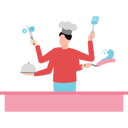 پیش‌نمایش فایل chef-multitasking-10464472 از پک آشپزی
