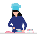 پیش‌نمایش فایل girl-cutting-vegetables-10464433 از پک آشپزی