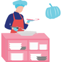 پیش‌نمایش فایل girl-making-pumpkin-pie-10464458 از پک آشپزی