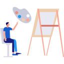 پیش‌نمایش فایل boy-pointing-at-painting-board-10464523 از پک آموزش هنر