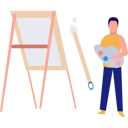 پیش‌نمایش فایل boy-stands-by-art-board-10464526 از پک آموزش هنر