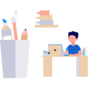 پیش‌نمایش فایل boy-using-laptop-at-desk-10464521 از پک آموزش هنر