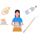 پیش‌نمایش فایل girl-holding-paint-tubes-10464500 از پک آموزش هنر