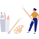 پیش‌نمایش فایل girl-holding-paintbrush-10464495 از پک آموزش هنر