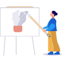 پیش‌نمایش فایل girl-painting-on-art-board-10464534 از پک آموزش هنر