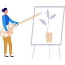 پیش‌نمایش فایل girl-painting-plant-on-board-10464529 از پک آموزش هنر