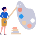 پیش‌نمایش فایل girl-standing-with-color-palette-10464499 از پک آموزش هنر