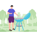 پیش‌نمایش فایل boy-barbecuing-in-park-10483422 از پک جنگل