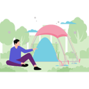 پیش‌نمایش فایل boy-sitting-by-camp-10483390 از پک جنگل