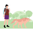 پیش‌نمایش فایل girl-standing-next-to-fox-10483391 از پک جنگل