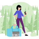 پیش‌نمایش فایل girl-standing-with-luggage-10483414 از پک جنگل