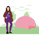 پیش‌نمایش فایل girl-using-mobile-near-camp-10483413 از پک جنگل