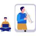 پیش‌نمایش فایل boy-listening-to-music-online-on-laptop-10495888 از پک ویژگی‌های موبایل