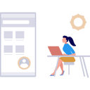 پیش‌نمایش فایل girl-is-working-on-a-laptop-at-her-desk-10495924 از پک ویژگی‌های موبایل