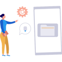 پیش‌نمایش فایل woman-looking-at-folder-on-mobile-10495975 از پک ویژگی‌های موبایل