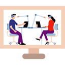 پیش‌نمایش فایل boy-and-girl-are-doing-live-podcast-10492564 از پک پخش زنده و پادکست
