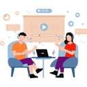 پیش‌نمایش فایل boy-and-girl-are-doing-live-streaming-10492580 از پک پخش زنده و پادکست