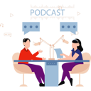 پیش‌نمایش فایل boy-and-girl-are-doing-podcast-show-10492606 از پک پخش زنده و پادکست