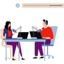 پیش‌نمایش فایل boy-and-girl-are-talking-in-a-podcast-10492567 از پک پخش زنده و پادکست