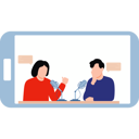 پیش‌نمایش فایل boy-and-girl-podcasting-online-10492612 از پک پخش زنده و پادکست