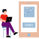 پیش‌نمایش فایل girl-is-listening-and-watching-the-progress-of-the-podcast-10492584 از پک پخش زنده و پادکست