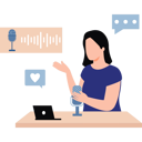 پیش‌نمایش فایل girl-is-talking-in-the-podcast-10492595 از پک پخش زنده و پادکست