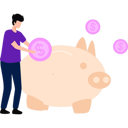 پیش‌نمایش فایل boy-is-saving-money-in-piggy-bank-10545797 از پک فروش