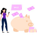 پیش‌نمایش فایل girl-is-saving-money-in-sale-shopping-10545815 از پک فروش