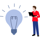پیش‌نمایش فایل businessman-searches-on-laptop-for-creative-ideas-10389950 از پک ایده