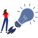 پیش‌نمایش فایل businesswoman-is-looking-at-business-idea-rocket-10389846 از پک ایده