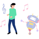 پیش‌نمایش فایل boy-and-robot-are-dancing-on-music-10589448 از پک ربات