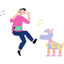 پیش‌نمایش فایل boy-is-enjoying-music-with-cyborg-10589453 از پک ربات
