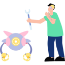 پیش‌نمایش فایل humanoid-robot-is-repairing-a-robot-10589440 از پک ربات