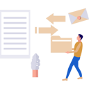 پیش‌نمایش فایل boy-is-holding-a-folder-that-is-turning-into-a-document-file-10495156 از پک تبدیل فایل