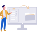پیش‌نمایش فایل boy-is-showing-checklist-on-monitor-screen-10495140 از پک تبدیل فایل