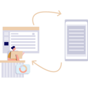 پیش‌نمایش فایل female-is-converting-files-on-monitor-screen-10495079 از پک تبدیل فایل