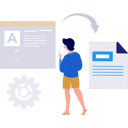 پیش‌نمایش فایل female-is-showing-conversion-of-data-from-web-page-to-document-10495123 از پک تبدیل فایل