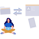 پیش‌نمایش فایل girl-is-converting-folder-data-into-document-10495165 از پک تبدیل فایل