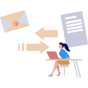 پیش‌نمایش فایل girl-is-looking-at-the-file-conversion-into-mail-data-10495120 از پک تبدیل فایل