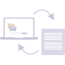 پیش‌نمایش فایل laptop-converts-the-data-into-a-document-10495108 از پک تبدیل فایل