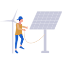 پیش‌نمایش فایل boy-is-connecting-solar-panel-to-windmill-10582257 از پک خدمات پنل خورشیدی