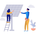 پیش‌نمایش فایل girl-is-explaining-another-girl-on-how-to-install-a-solar-panel-plate-10582260 از پک خدمات پنل خورشیدی