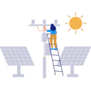 پیش‌نمایش فایل girl-is-working-on-the-electric-tower-by-the-ladder-10582295 از پک خدمات پنل خورشیدی