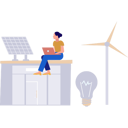پیش‌نمایش فایل girl-is-working-on-the-laptop-on-the-roof-10582302 از پک خدمات پنل خورشیدی