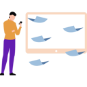 پیش‌نمایش فایل businessman-is-sending-emails-to-clients-10589546 از پک شغل دورکاری